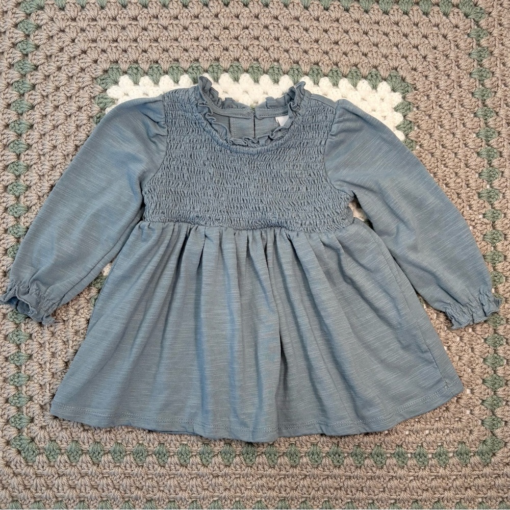Like New Tahari Teal Baby Dress, Sz 24 M, Fit & Flare, Long Sleeve - Picture 2 of 14